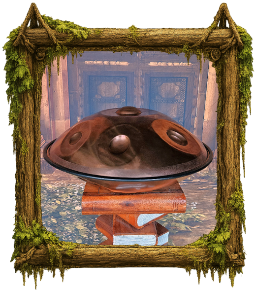 Handpan bij zonsopgang